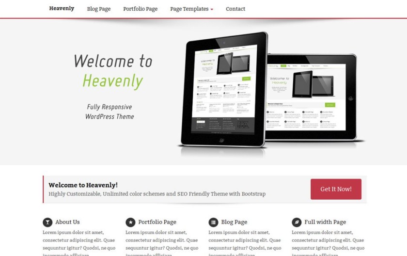 Heavenly Free Portfolio WordPress Theme