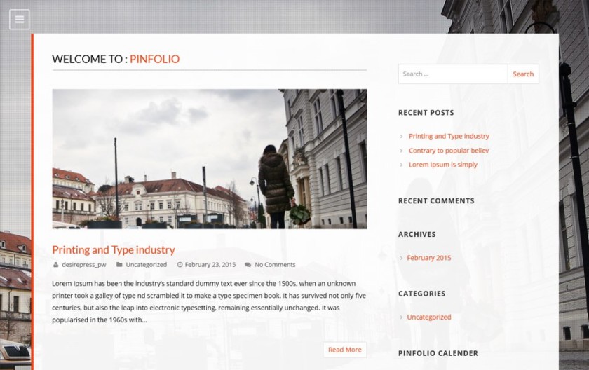 Pinfolio Responsive WordPress Theme