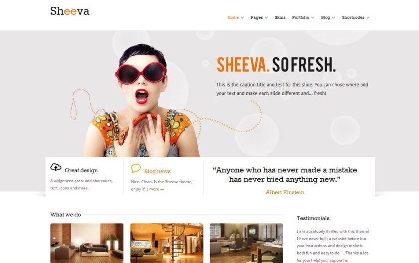 Sheeva Free Portfolio WordPress Theme