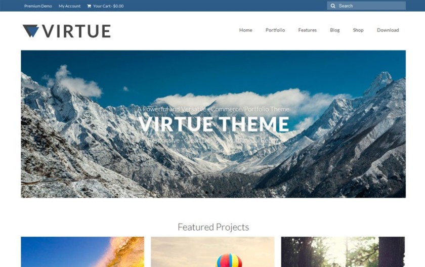Virtue Free Portfolio WordPress Theme