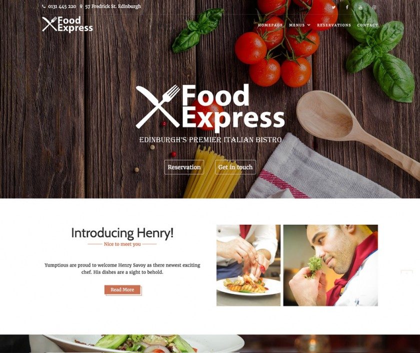 Food Express – Free Stylish and flexible Food WordPress theme