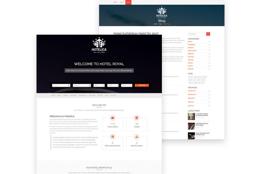 Hotelica Homepage Blog Screenshot