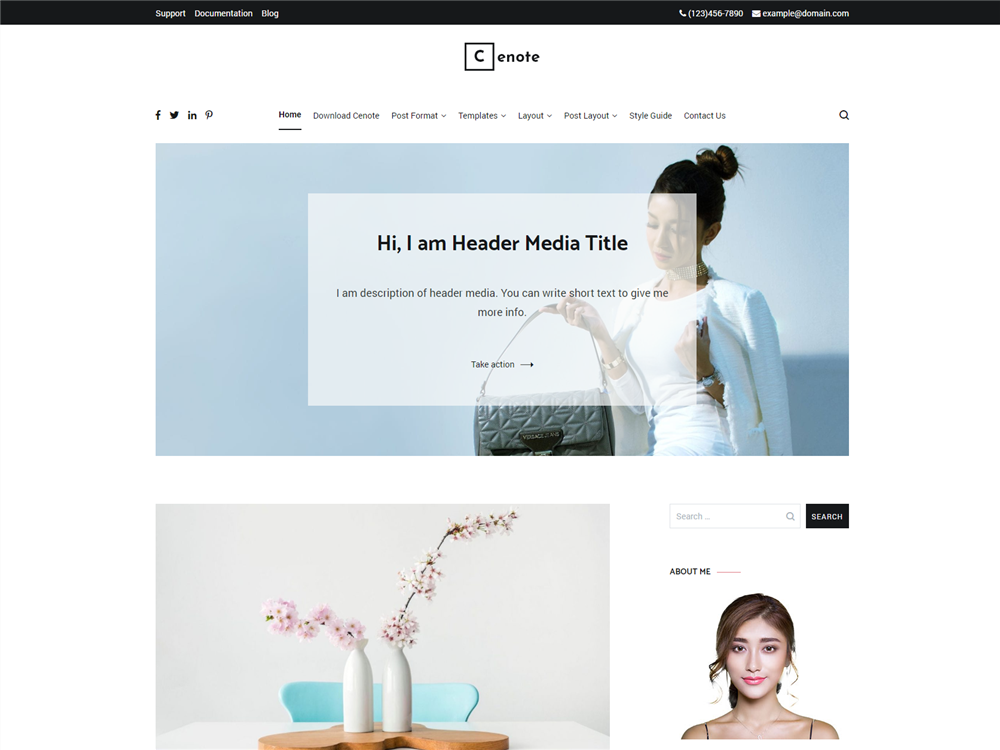 Cenote – Free fashion blog WordPress theme
