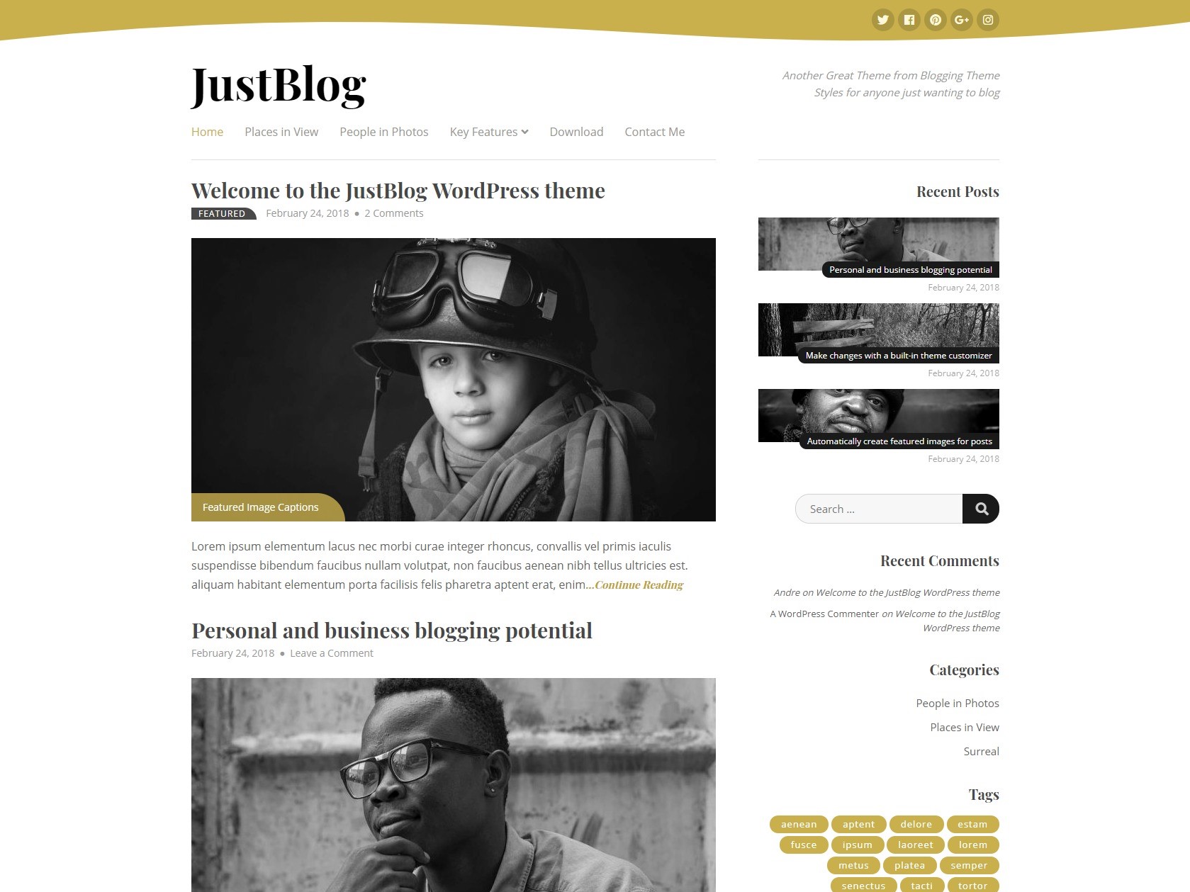 JustBlog – Free WordPress blogging theme