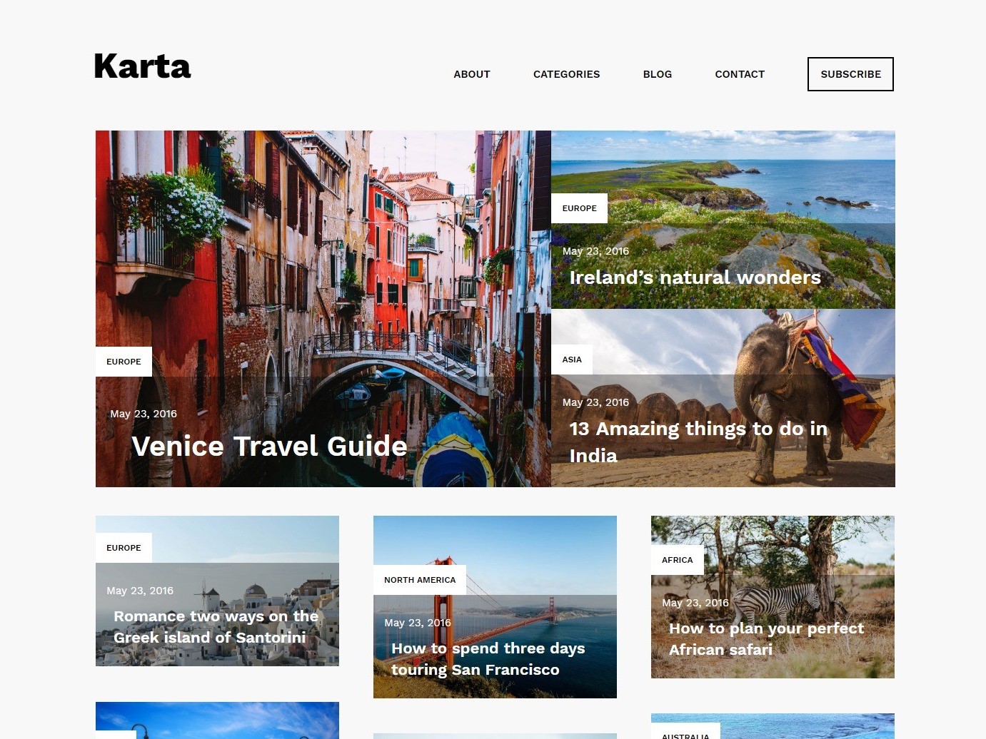 Karta – Free WordPress travel theme