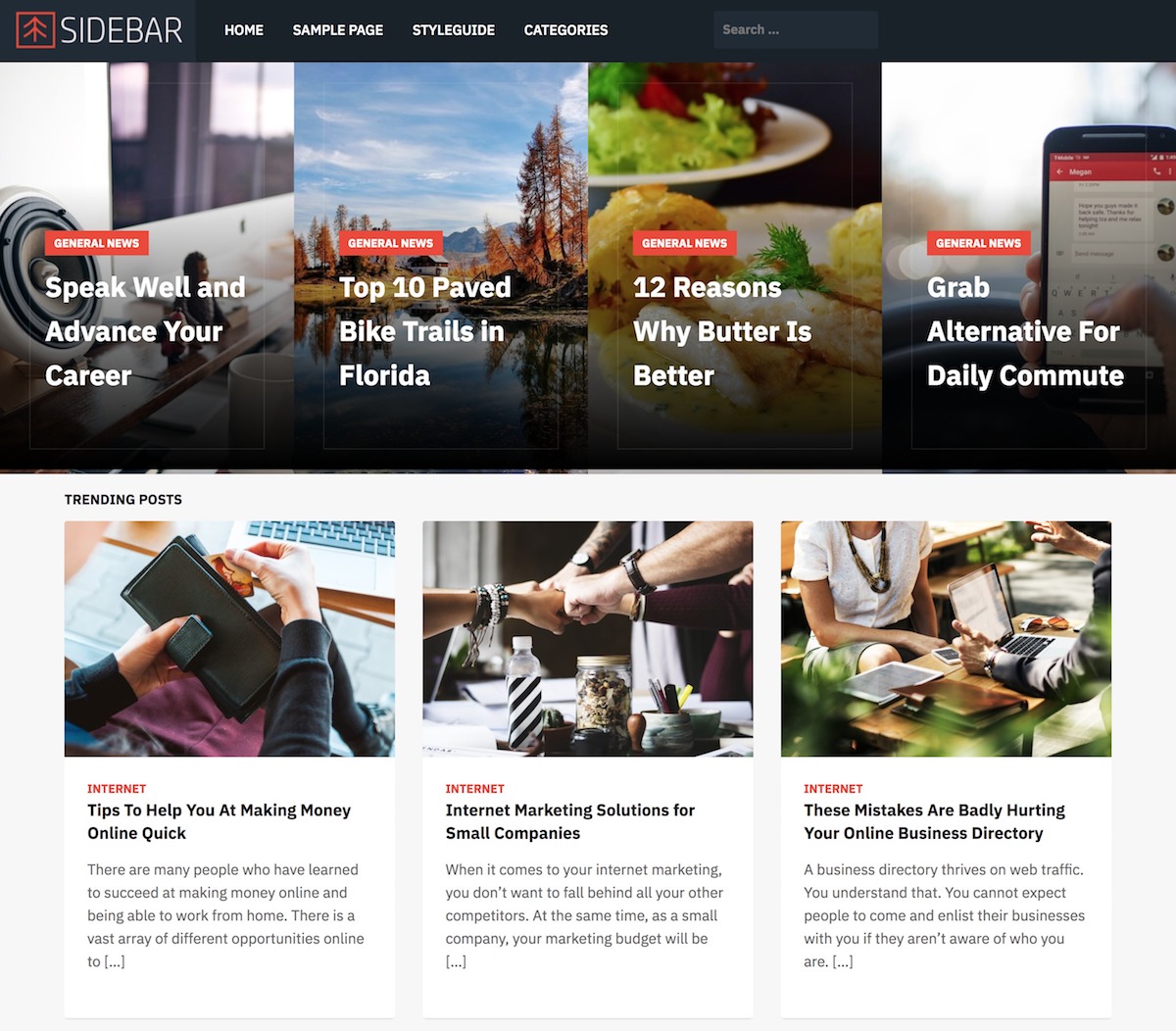 Sidebar – Free Magazine WordPress Food Theme