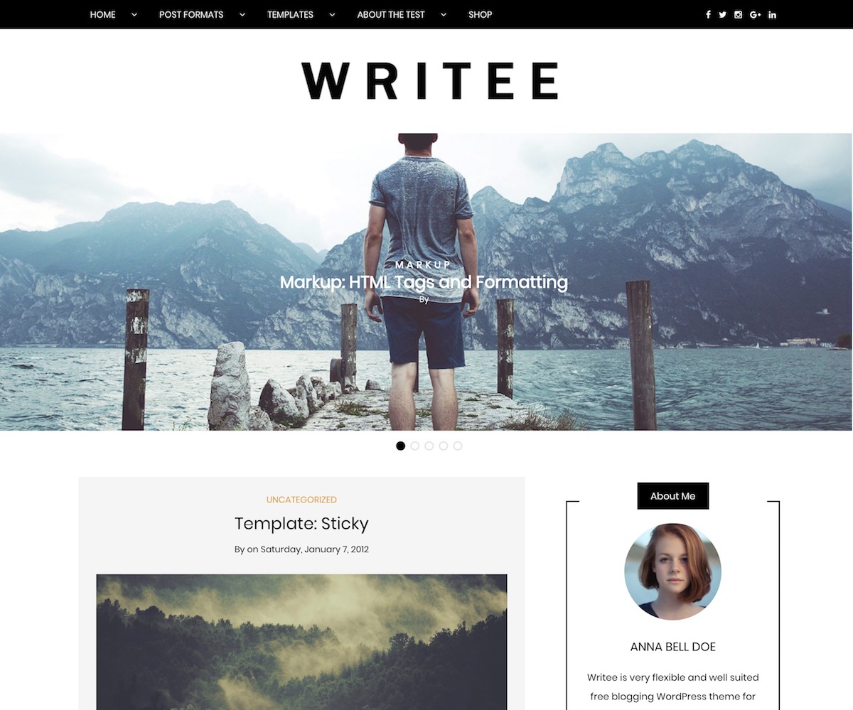 Writee – Free WordPress blog theme
