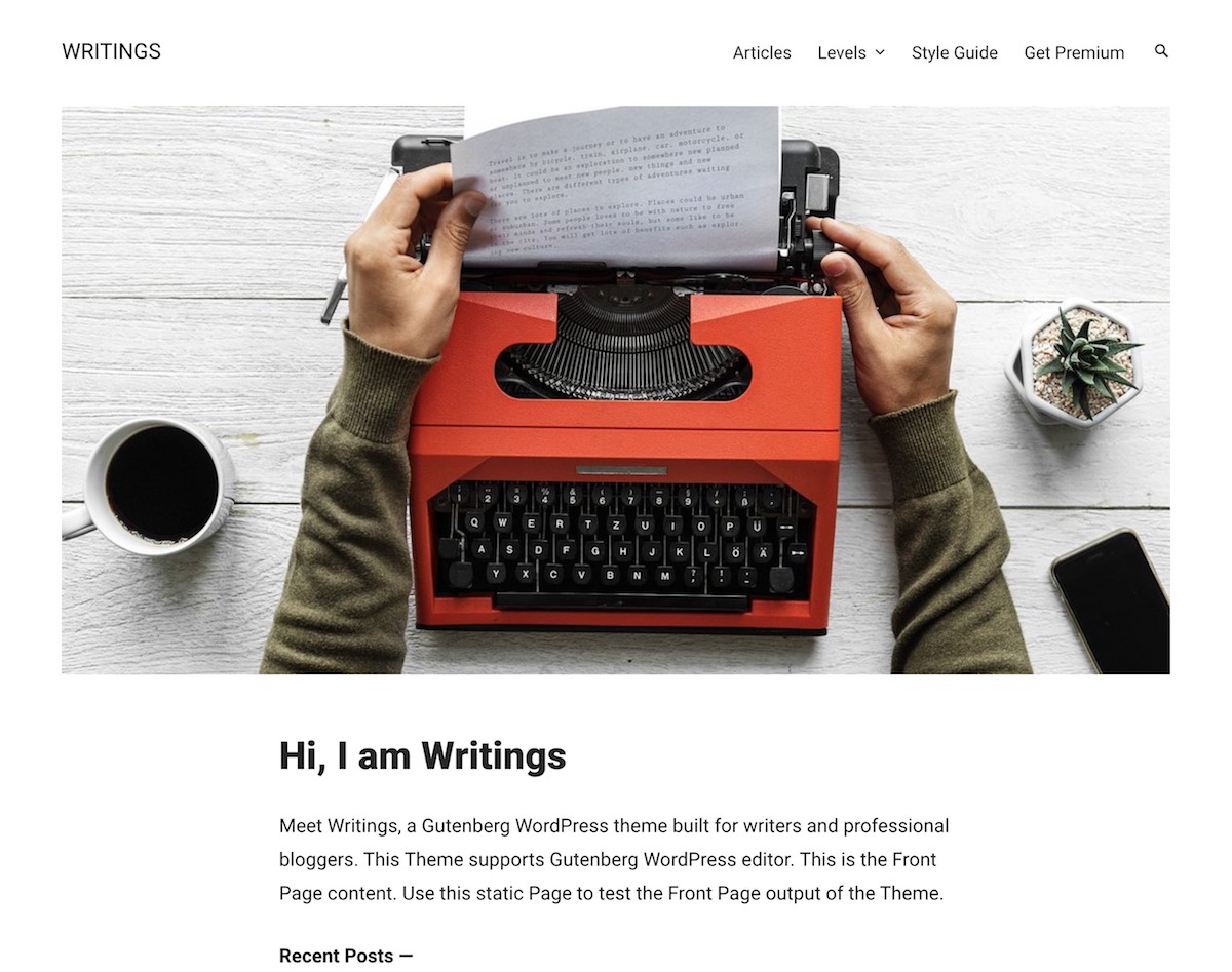 Writings – minimalist WordPress theme for writers, publishers