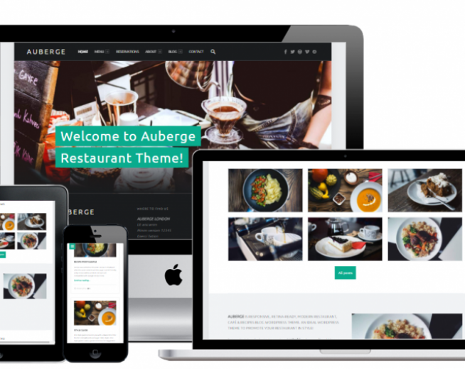Auberge – Free food recipes, restaurant WordPress theme