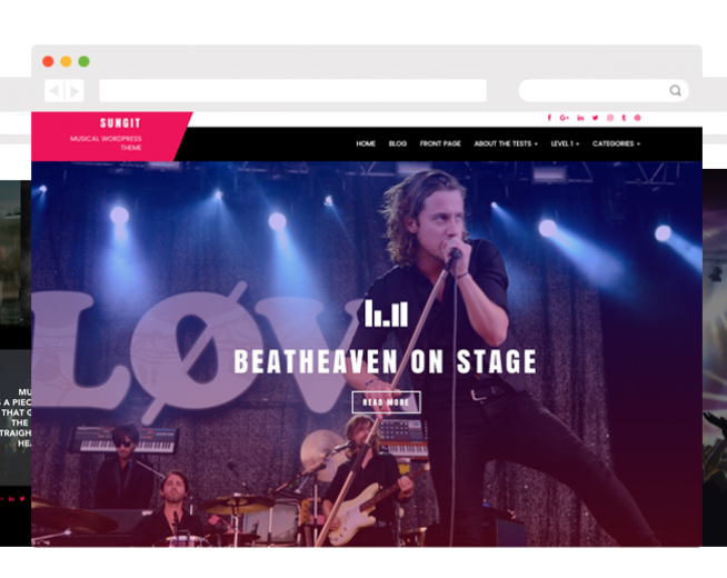 SUNGIT LITE – Free clean, responsive music WordPress theme