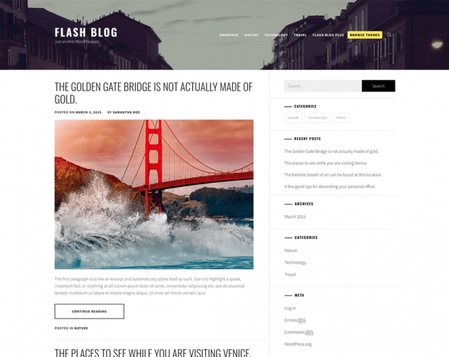 Flash Blog – A Clean WordPress theme