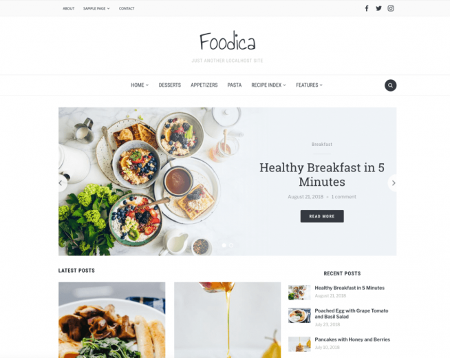 Foodica – Food blogging WordPress theme