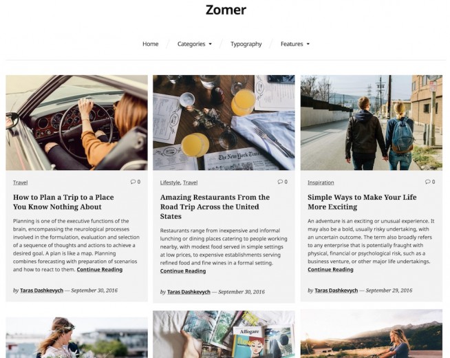 Zomer – Free clean and light WordPress News/blogging theme