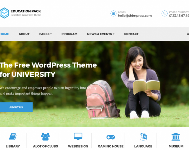 Education Pack – Free premium university WordPress theme