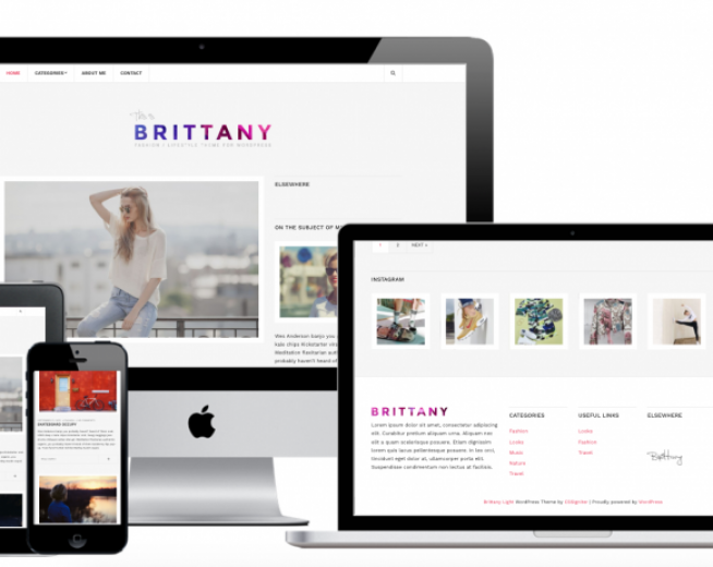 Brittany Light – Free fashion and personal lifestyle blog WordPress theme