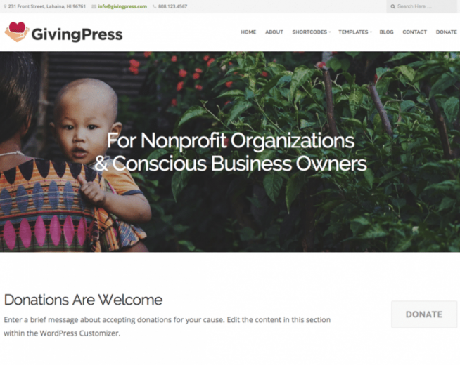 GivingPress Lite – Free Wp theme for non-profit organizations, charities, foundations