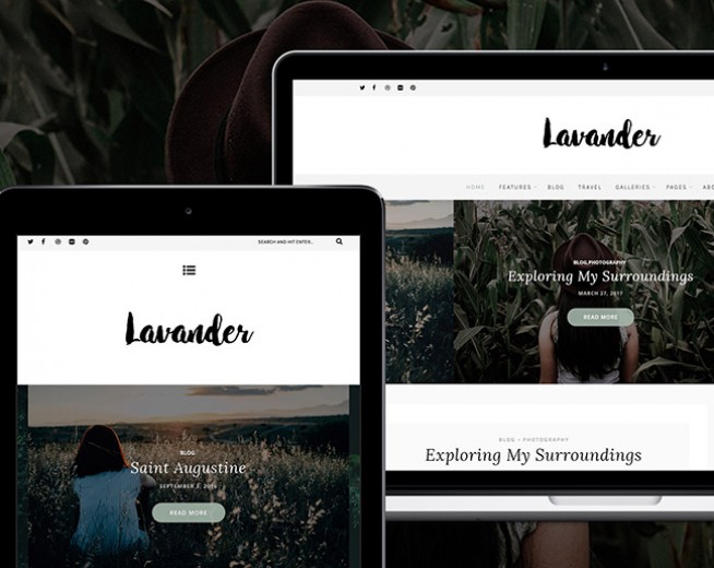 Lavander lite – Free elegant WordPress theme for writers, bloggers Photographers