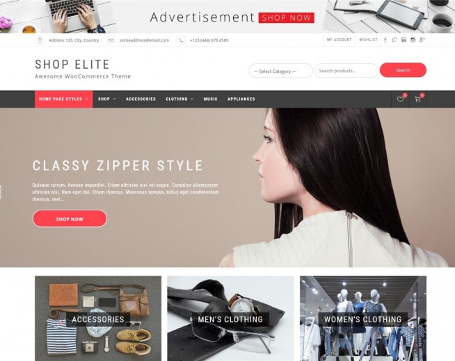 Shop Elite – Free Woocommerce WordPress theme