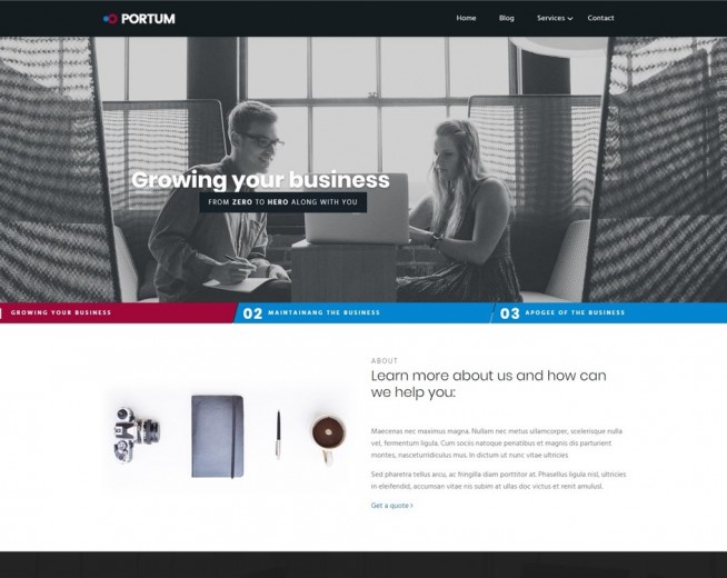 Portum – Free Business WordPress Theme