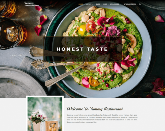YUMMY – Free restaurant and food WordPress theme